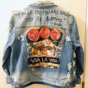 Frida Kahlo Custom Denim Jacket